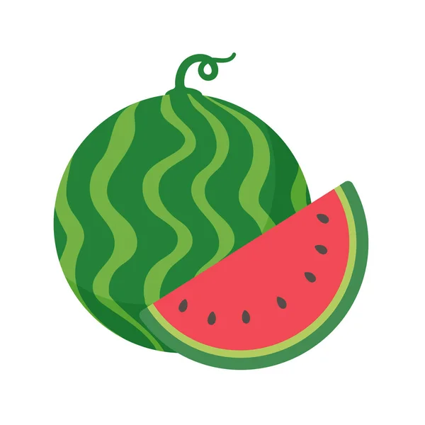 Melancia Vermelha Fruta Doce Para Saúde Frescura Durante Verão — Vetor de Stock
