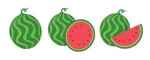 红色西瓜 甜果有益于健康 夏天给人新鲜的感觉 — 图库矢量图片