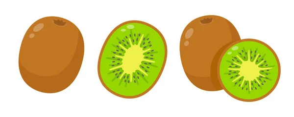 Kiwi Coupé Deux Alimentation Saine Pour Végétariens — Image vectorielle
