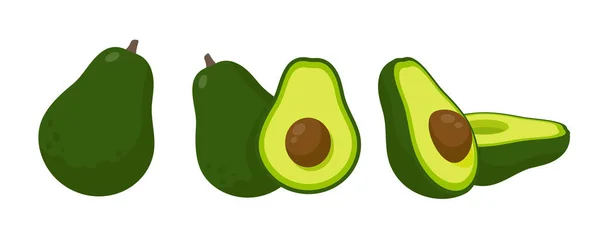 Avocado Cut Half Healthy Food Vegetarians — Stock Vector