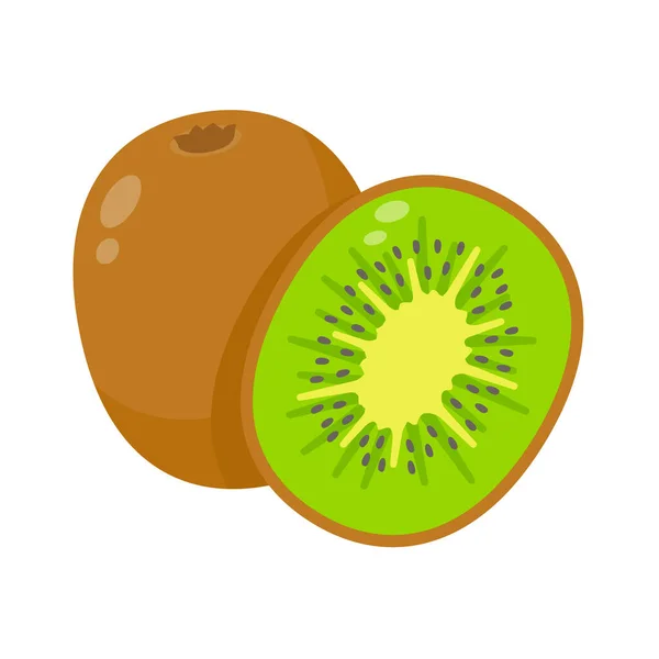 Poloviční Kiwi Ovoce Zdravé Jídlo Pro Vegetariány — Stockový vektor