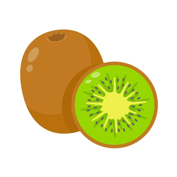 Kiwi Halbiert Gesunde Ernährung Für Vegetarier — Stockvektor