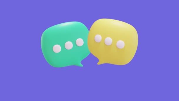 Konuşma Balonu Sohbet Ediyor Sosyal Medya Bağlantısı Yardım Kavramı — Stok video