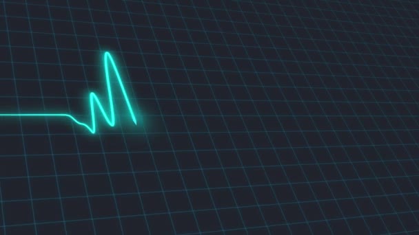 Электрокардиография Сердцебиения Движение Двигает Сердце Сетке Концепция Лечения Сердечных Заболеваний — стоковое видео