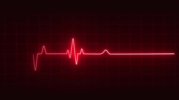 Électrocardiographie Rythme Cardiaque Mouvement Fait Bouger Cœur Sur Grille Concept — Video