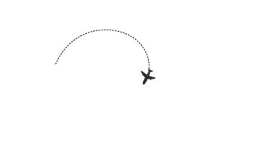 Uçak rotası. Uçak noktalı çizginin üzerinde asılı kaldı. Dünyayı dolaşmak.