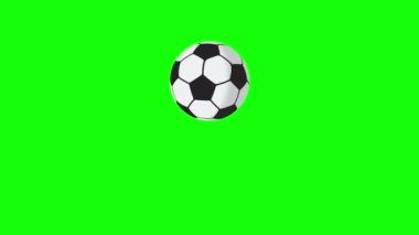 zıplayan futbol topu yeşil ekran arka planında hareket döngüsü