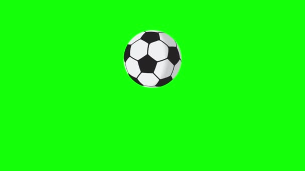 Zıplayan Futbol Topu Yeşil Ekran Arka Planında Hareket Döngüsü — Stok video