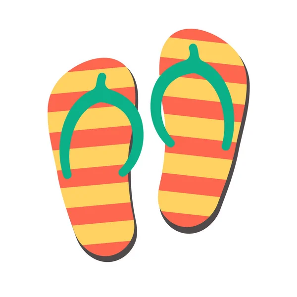 Flip Flop Beach Shoes Χαλαρώνοντας Στη Θάλασσα Κατά Διάρκεια Των — Διανυσματικό Αρχείο