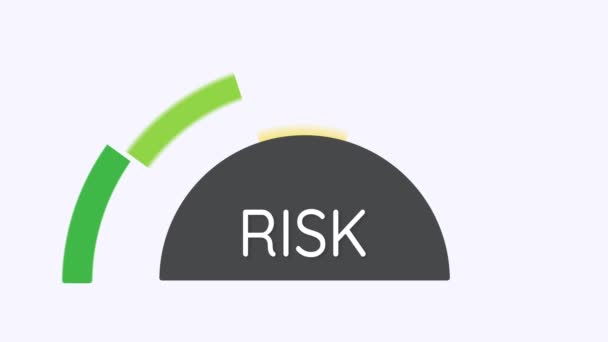 里程针头衡量业务风险的水平 投资前的风险管理概念 — 图库视频影像