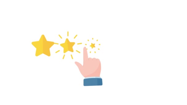 Five Gold Stars Surveys Measure Customer Satisfaction Levels — Vídeo de Stock