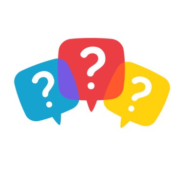 speech bubbles with question marks doubt concept problem solving