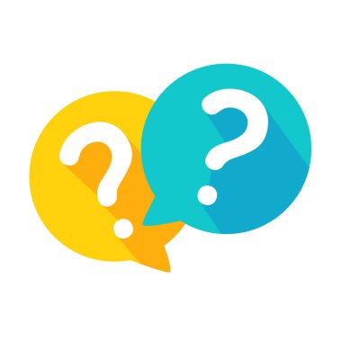 speech bubbles with question marks doubt concept problem solving
