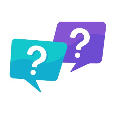 speech bubbles with question marks doubt concept problem solving