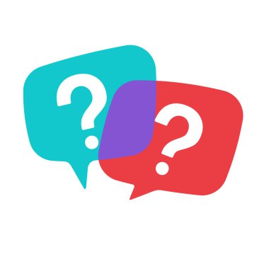 speech bubbles with question marks doubt concept problem solving