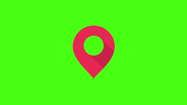 Lokalizační Kolík Červený Špendlík Pohybuje Nahoru Dolů Určit Umístění Mapě — Stock video
