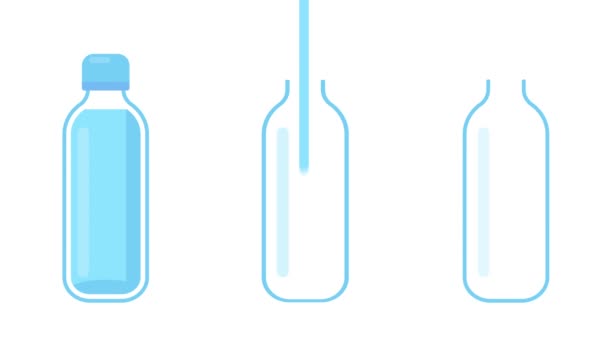 倒入杯子边缘的水 为健康而饮用洁净水的概念 — 图库视频影像