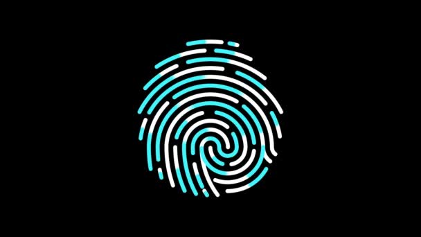 Gescannter Fingerabdruck Zur Authentifizierung Fingerabdruckdatenverschlüsselung — Stockvideo