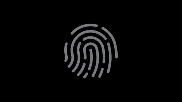 经扫描的指纹 用于认证指纹数据加密 — 图库视频影像