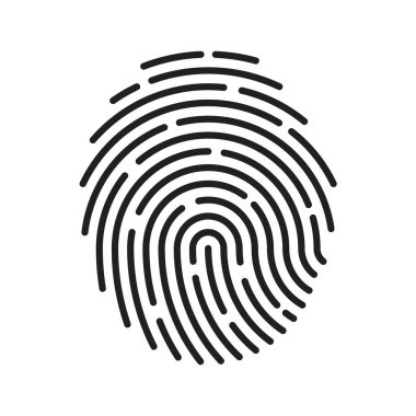 Şifreleme için parmak izi ikonu imza konsepti. bilgi korumak için
