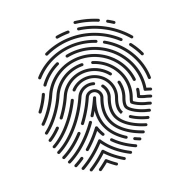 Şifreleme için parmak izi ikonu imza konsepti. bilgi korumak için