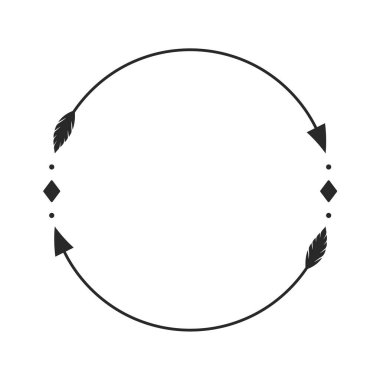 Hippi Çemberi ok çerçeve okları boho tarzı kabile oklarıyla