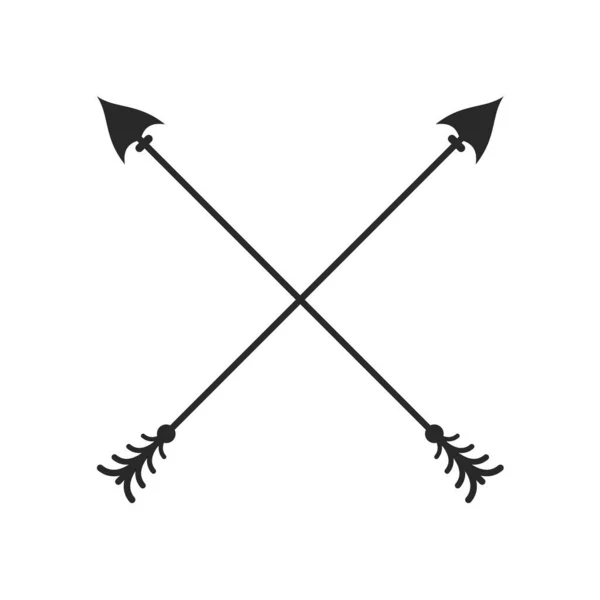 Hipster Croce Freccia Stile Boho Frecce Tribali — Vettoriale Stock