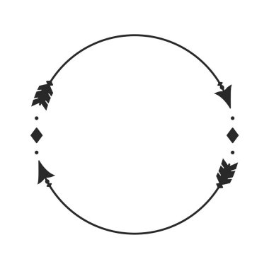 Hippi Çemberi ok çerçeve okları boho tarzı kabile oklarıyla