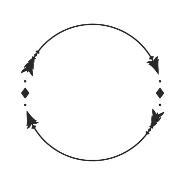 Hippi Çemberi ok çerçeve okları boho tarzı kabile oklarıyla