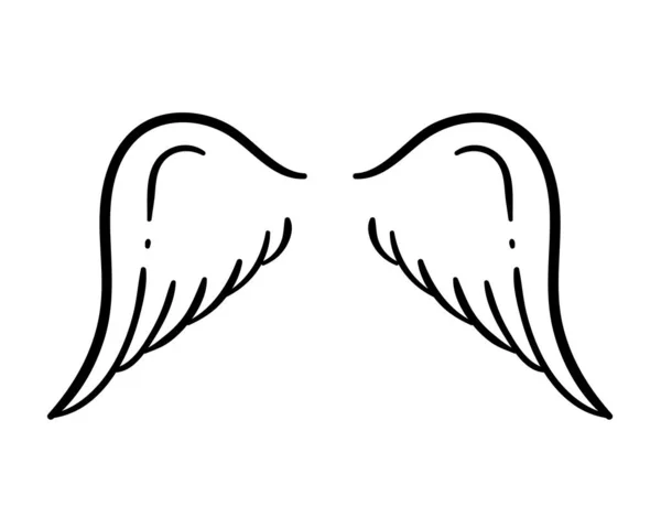 Anděl Křídla Nebi Jestřáb Peří Křídlo Vzor — Stockový vektor