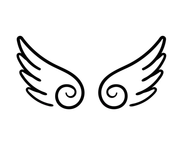 Angel Wings Heaven Hawk Feather Wing Pattern — Stock Vector