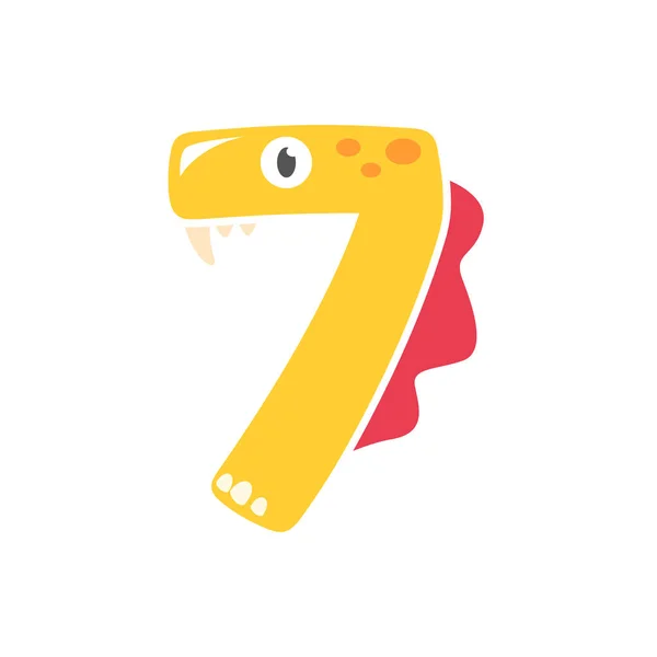 Dinosaurier Nummer Design Geburtstagsparty Für Kinder — Stockvektor