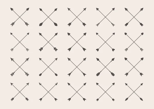 Croix Flèche Hipster Dans Style Boho Flèches Tribales — Image vectorielle