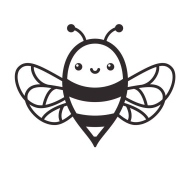 Tatlıları balla süslemek için gülümseyen küçük şirin arı.