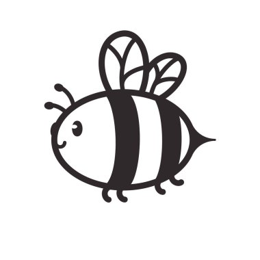 Tatlıları balla süslemek için gülümseyen küçük şirin arı.