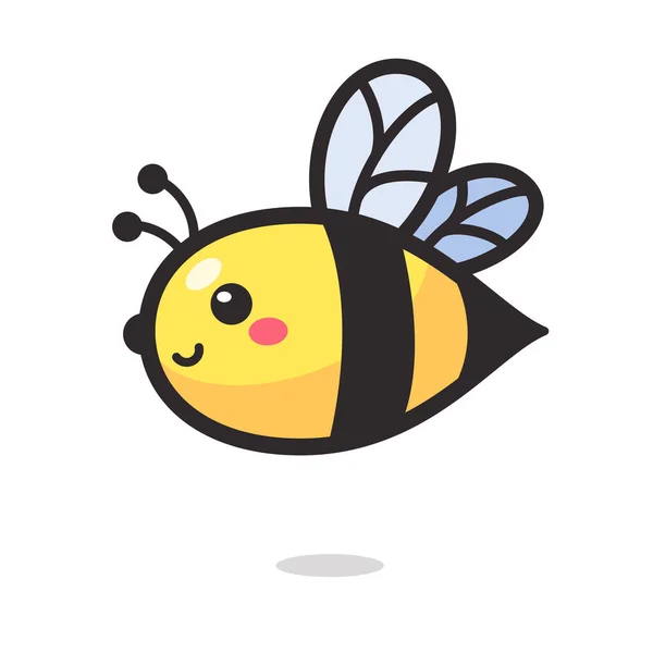 Aranyos Kis Méhecske Mosoly Díszítő Desszertek Mézzel — Stock Vector