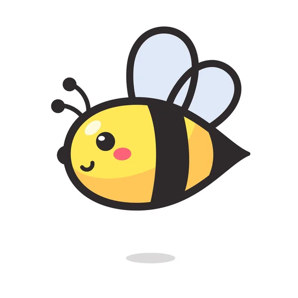 Słodkie Małe Pszczółki Uśmiechające Się Dekoracji Deserów Miodem — Wektor stockowy