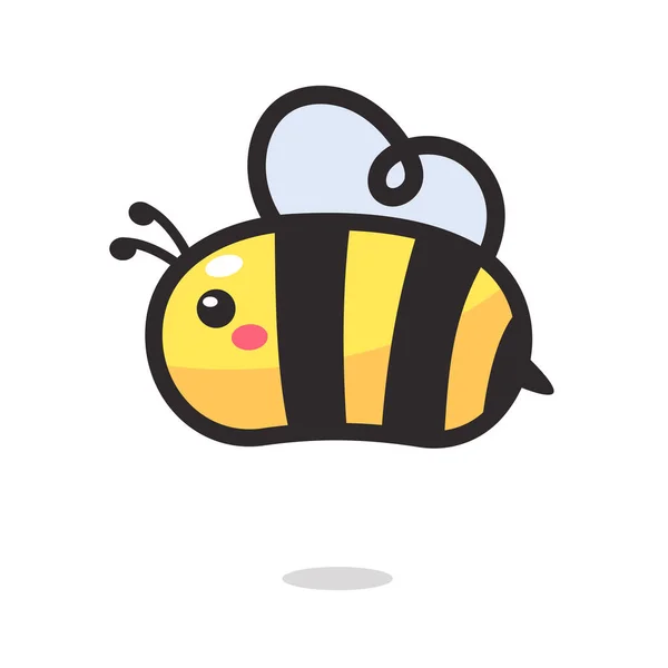 Süße Kleine Biene Lächelnd Zum Dekorieren Von Desserts Mit Honig — Stockvektor