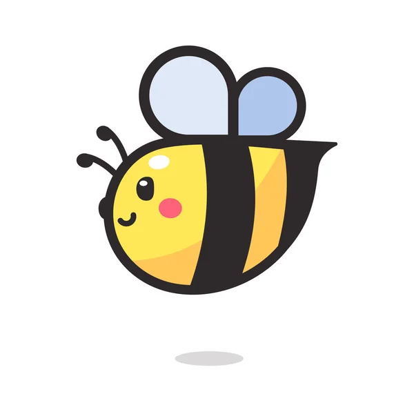 Aranyos Kis Méhecske Mosoly Díszítő Desszertek Mézzel — Stock Vector