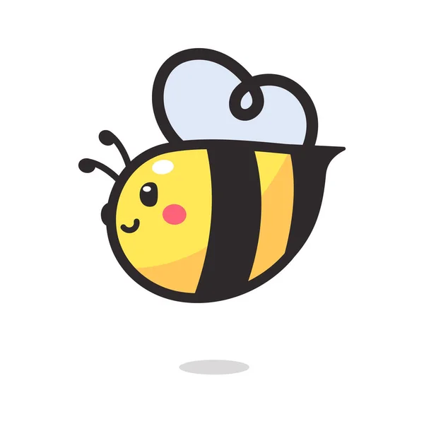 Χαριτωμένο Μικρό Μέλισσα Χαμογελά Για Διακόσμηση Επιδόρπια Μέλι — Διανυσματικό Αρχείο