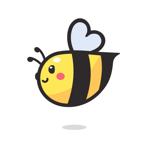 Słodkie Małe Pszczółki Uśmiechające Się Dekoracji Deserów Miodem — Wektor stockowy