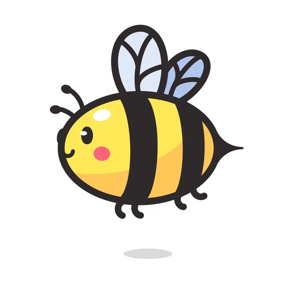 可爱的小蜜蜂笑着用蜂蜜装饰甜点 — 图库矢量图片