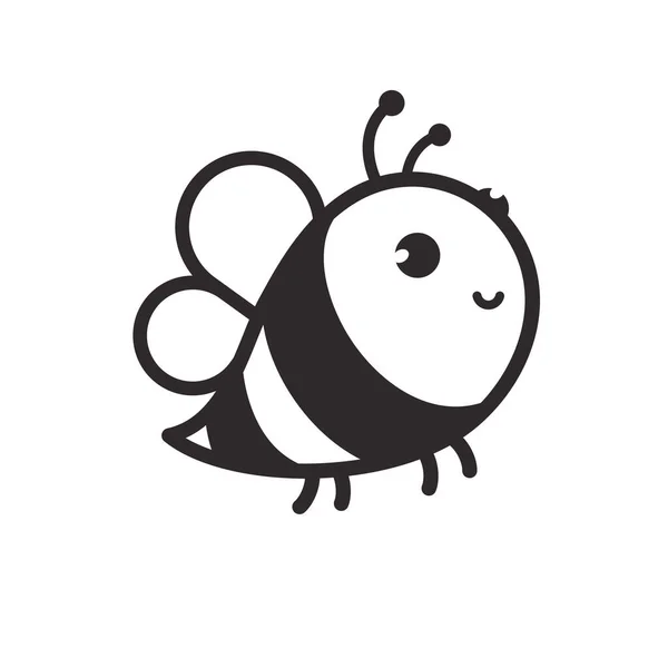 Милая Маленькая Пчела Улыбается Украшения Десертов Медом — стоковый вектор