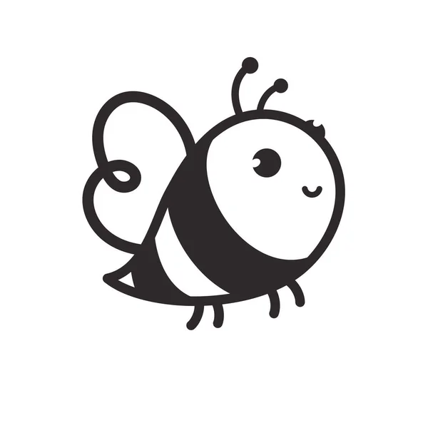 Roztomilý Včelí Úsměv Dezerty Medem — Stockový vektor