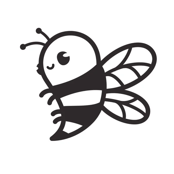 かわいい蜂の笑顔蜂蜜でデザートを飾るために — ストックベクタ