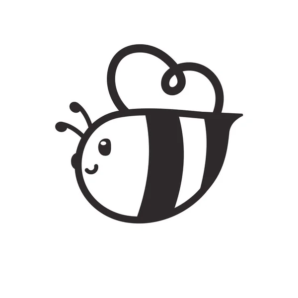 Roztomilý Včelí Úsměv Dezerty Medem — Stockový vektor