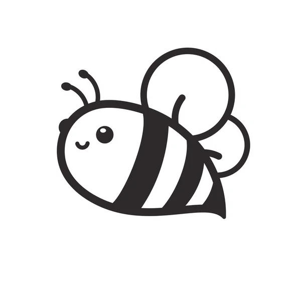 Милая Маленькая Пчела Улыбается Украшения Десертов Медом — стоковый вектор