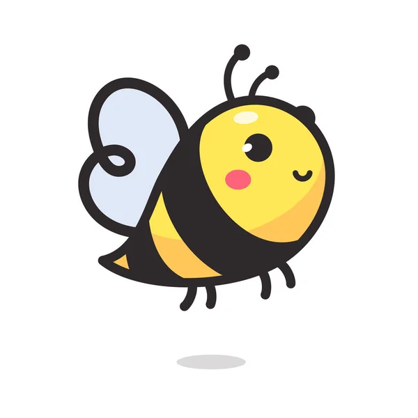可爱的小蜜蜂笑着用蜂蜜装饰甜点 — 图库矢量图片