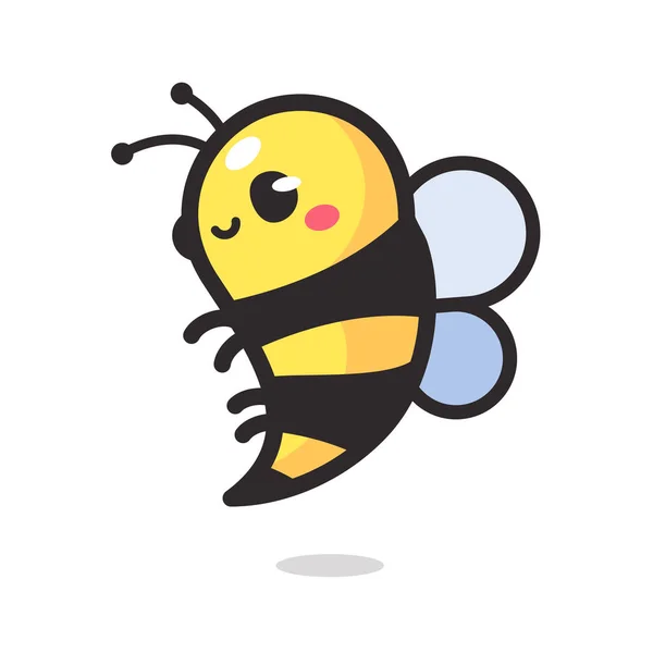 Süße Kleine Biene Lächelnd Zum Dekorieren Von Desserts Mit Honig — Stockvektor