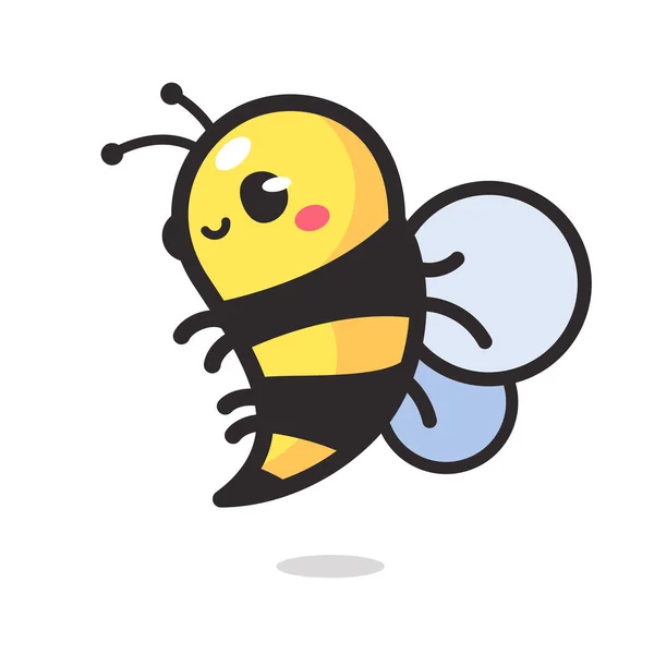 Χαριτωμένο Μικρό Μέλισσα Χαμογελά Για Διακόσμηση Επιδόρπια Μέλι — Διανυσματικό Αρχείο